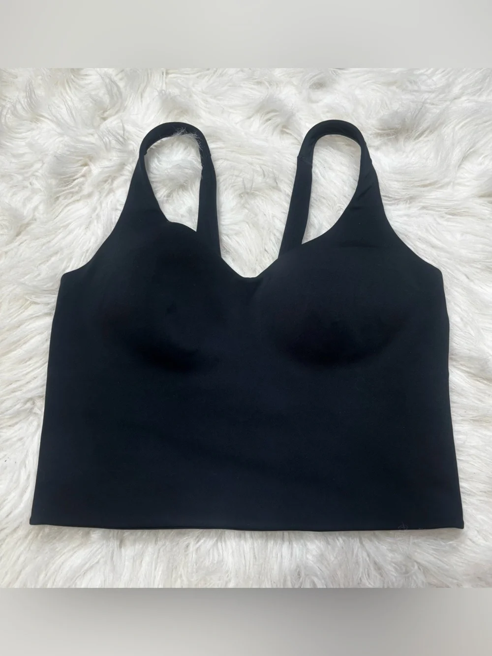 Nike Black Cropped Molded Cup Racerback Tank Top size Women’s Medium